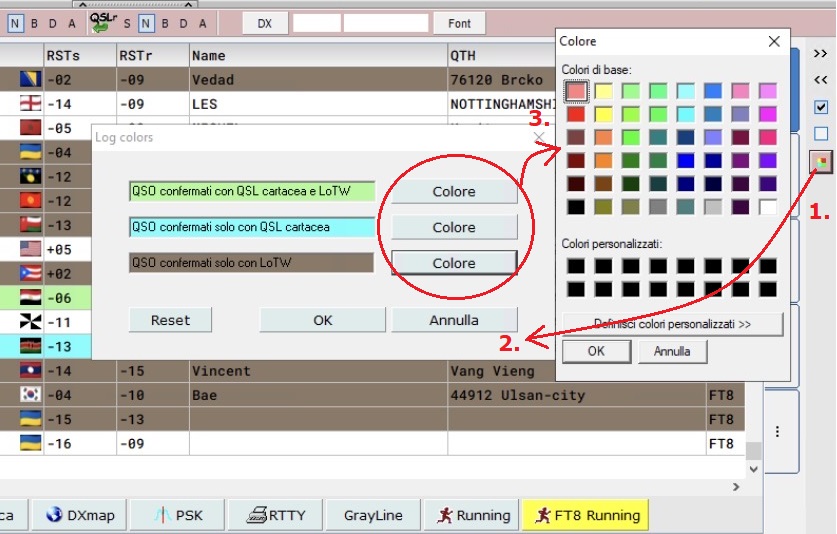 Selettore colori Log