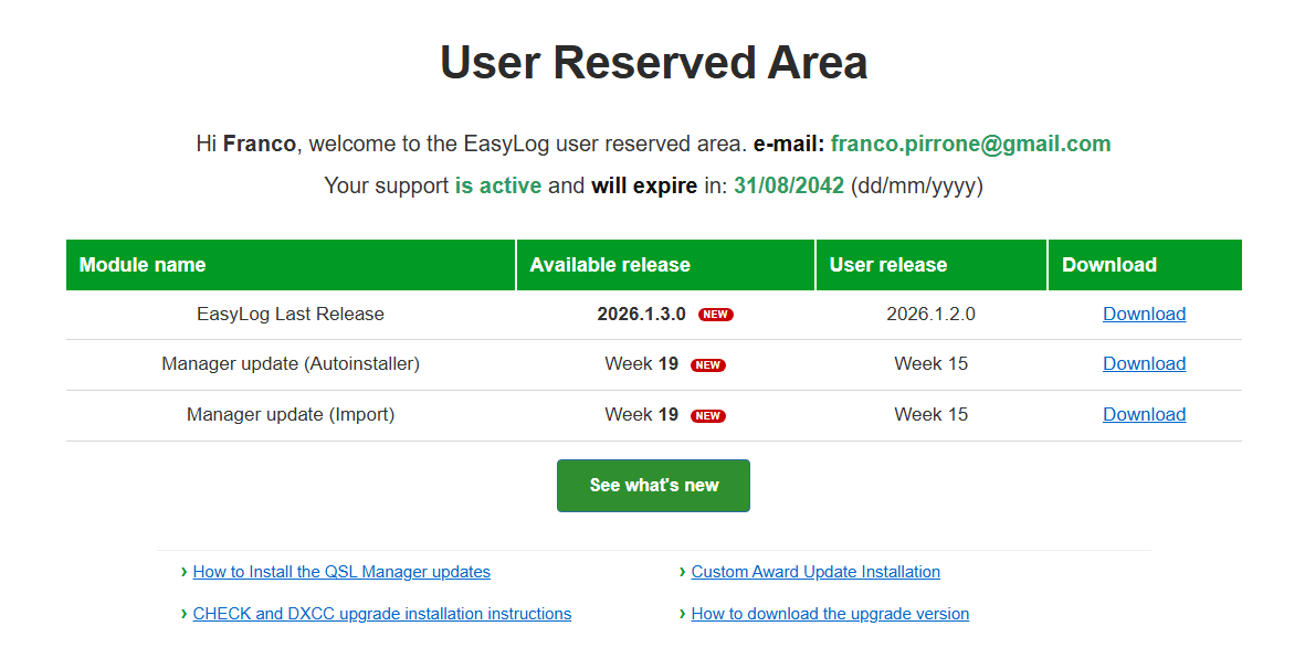User Reserved Area - Active
